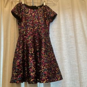 Girls Sequin Fit and Flare Dress